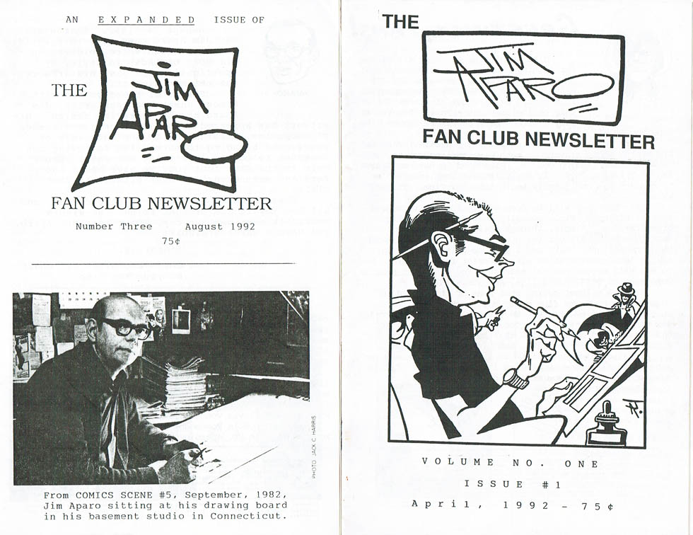Jim Aparo Fanclub Newsletter issues 1 and 3