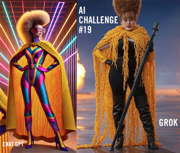 AI Challange Grok vs ChatGPT #19 - 1980s Hair Superhero Women