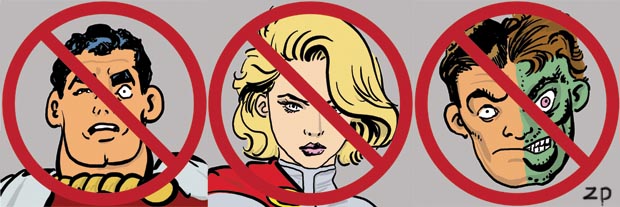 Cancelled DC Comics Powergirl Shazam and Two-Face