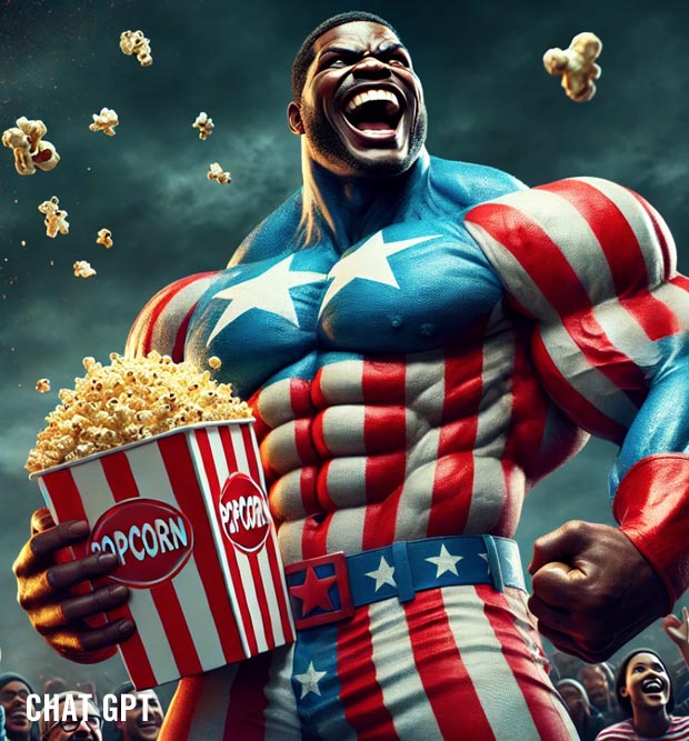 Captain America fan celebrating 9 Captain America fan celebrating 9