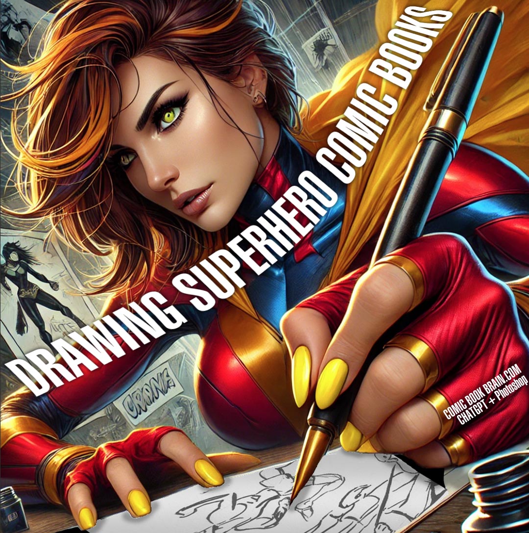 Drawing Supehero Comic Books with a pen and a Superhero