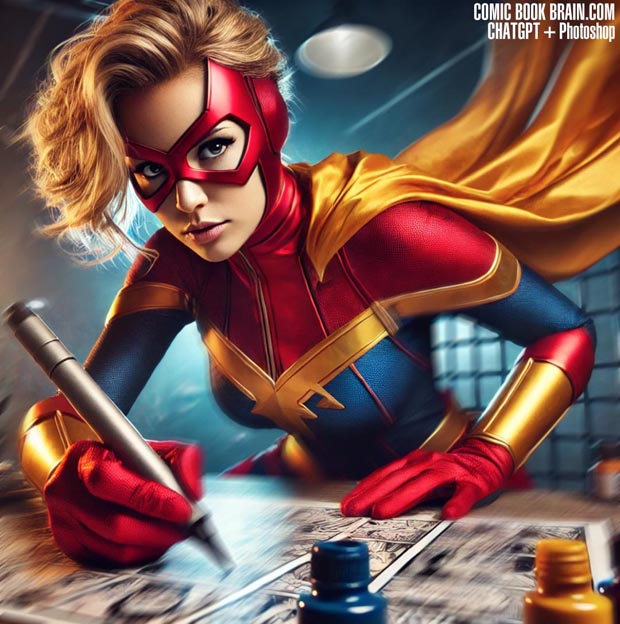 Superhero Artist 1 drawing a comic book CHAT GPT