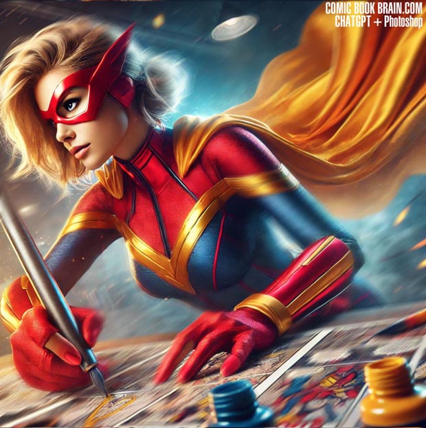 Superhero Artist 2 drawing a comic book CHAT GPT
