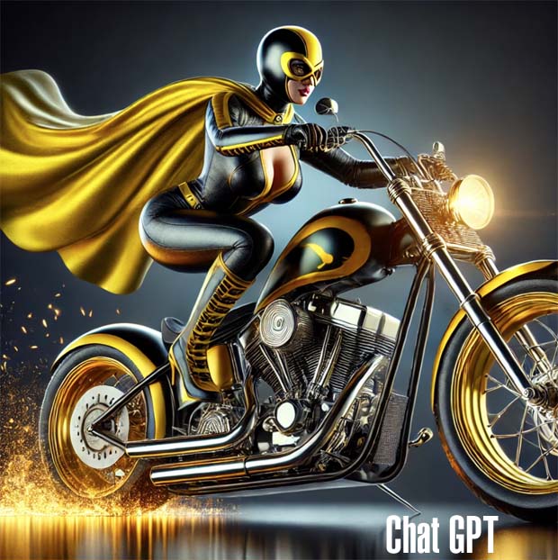 Yellow and Black Leather Motorcycle superhero Yellow and Black Leather Motorcycle superhero