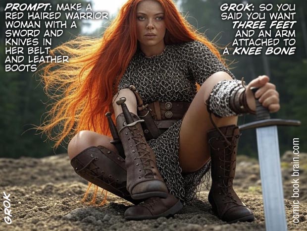 Not really Red SOnja but a lady with three feet