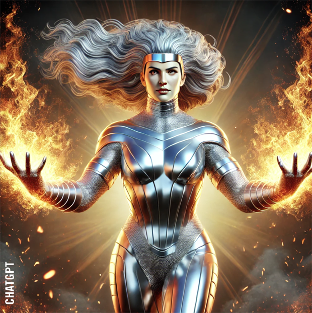 Flaming Dollar Bills in the rain with Superhero Girl 12
