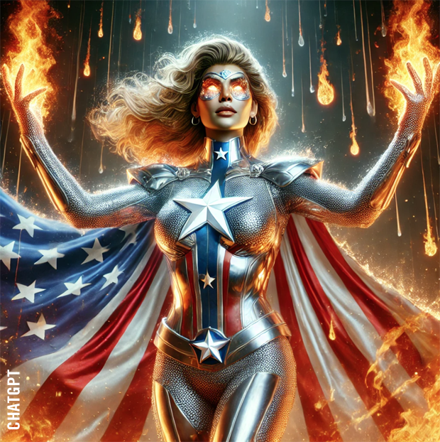 Flaming Superhero fan dollars in the rain 18