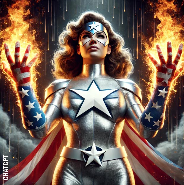 Flaming Superhero fan dollars in the rain 21