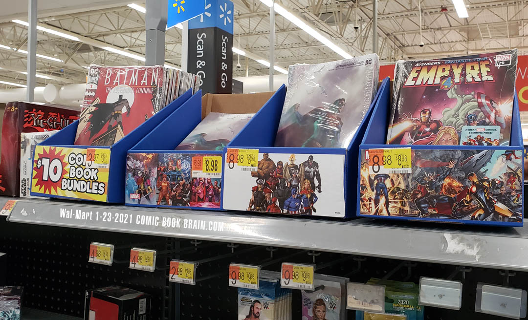 Comic Book Display at Wal-Mart January 2021